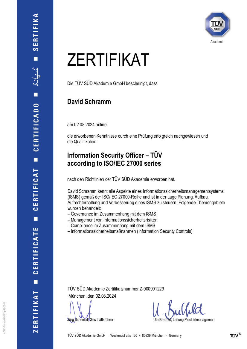 Information Security Officer - TÜV